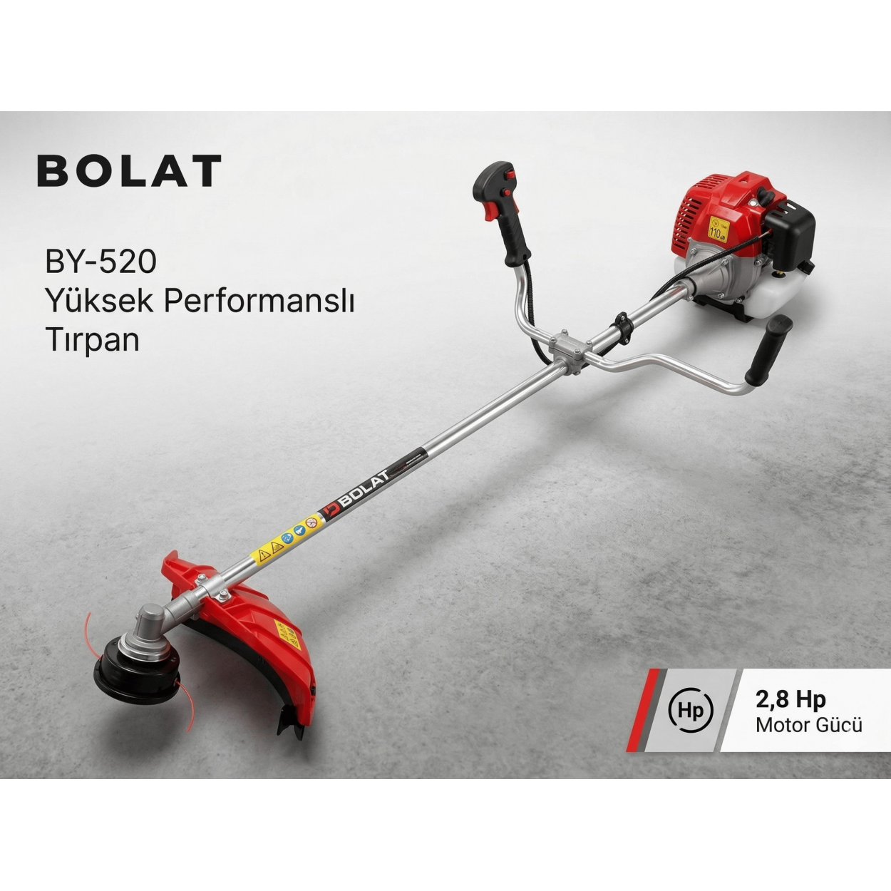 Bolat BY-520 Benzin Motorlu Yan Tırpan  2.8 Hp