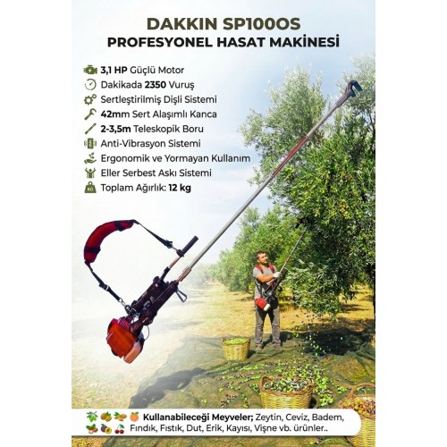 Dakkın SP1000S Zeytin, Ceviz, Badem, Fındık Hasat Makinesi