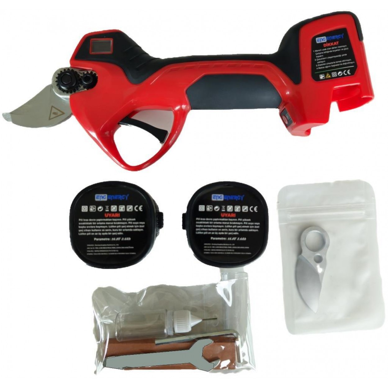 Energy WS-032Y Akülü Budama Makası 32mm 2 Bataryalı Set 