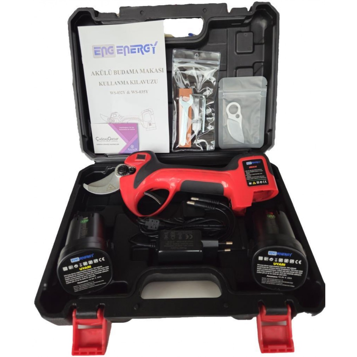 Energy WS-035Y Akülü Budama Makası 35mm 2 Bataryalı Set 