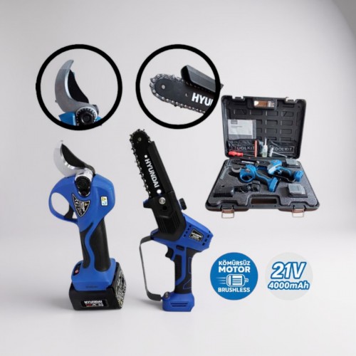 Hyundai HCS306XP + LaserCut 35XP Akülü Budama Seti – Çift Akülü Profesyonel Bahçe Bakım Seti