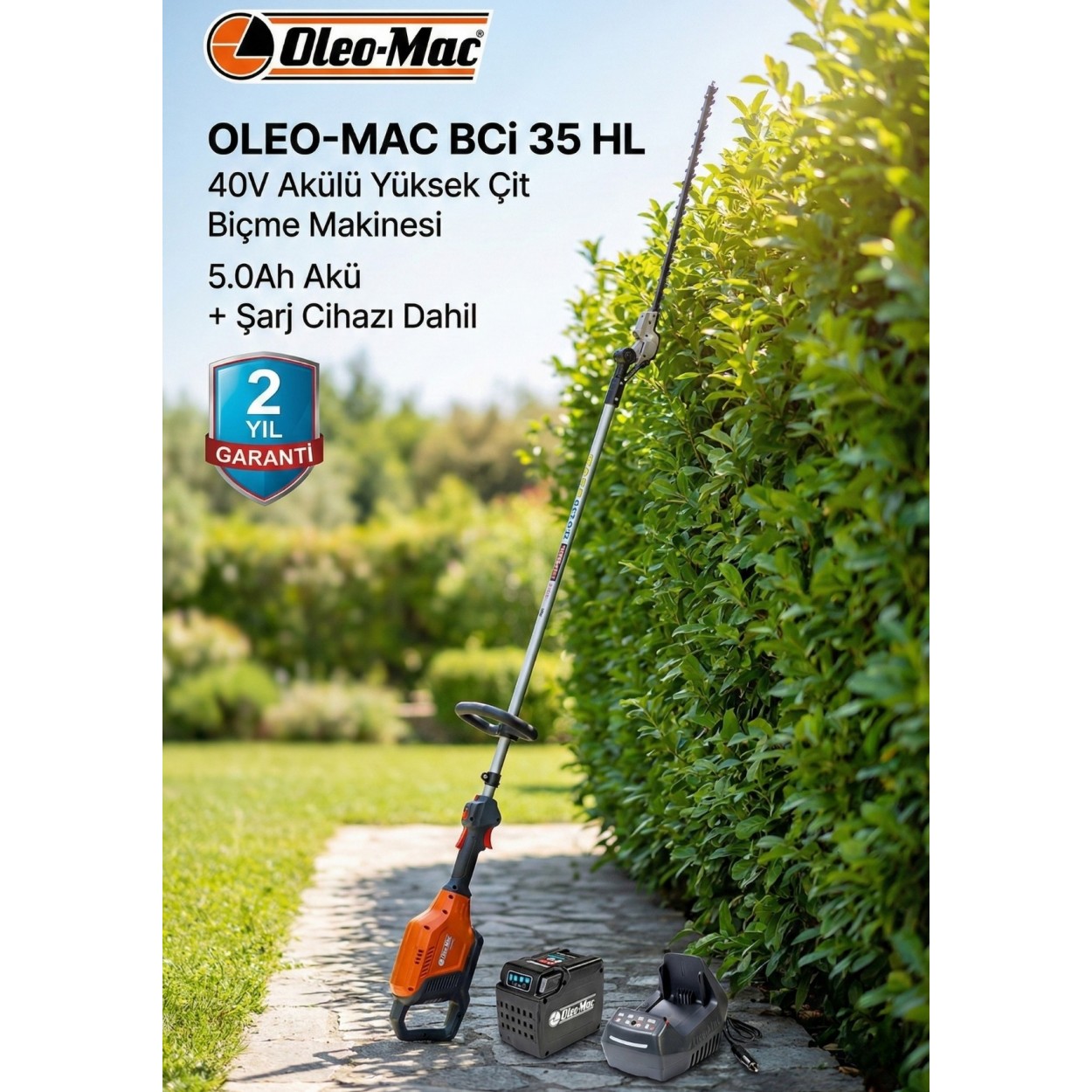 BCI35HL Akülü Yüksek Çit Biçme Makinesi 5.0Ah+ŞARJ CİHAZI