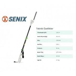 Senix HTPE5.0-L-EU Elektrikli Yüksek Çit Biçme Makinesi 500W