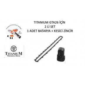 Titanium GTA26 Yedek Batarya 1 Adet + Yedek Zincir Seti