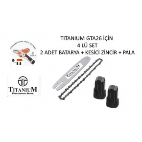 Titanium GTA26 Yedek Batarya 2 Adet + Zincir + Pala Seti