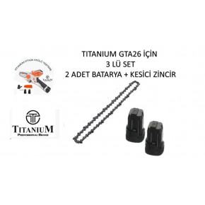 Titanium GTA26 Yedek Batarya 2 Adet + Yedek Zincir Seti