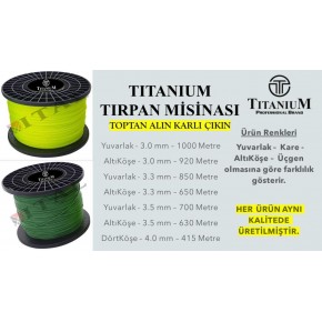 Titanium İtal Tırpan Misinası Altı Köşe 3.3 mm 650 Metre